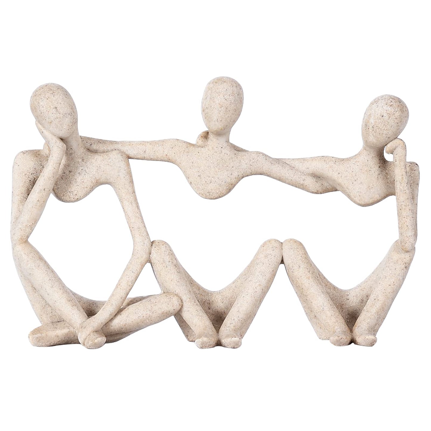 BMLCGJ Thinker Statue Gold Decor Abstract Art Sculpture, Golden Resin Collectible Figurines for Home Living Room Office Shelf Decoration,Great Gifts Ideas (Sandstone)